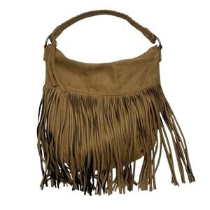 Express Tanned Fringe Western Design Shoulder Bag Cowgirl Rodeo Purse